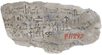 Ostracon verso